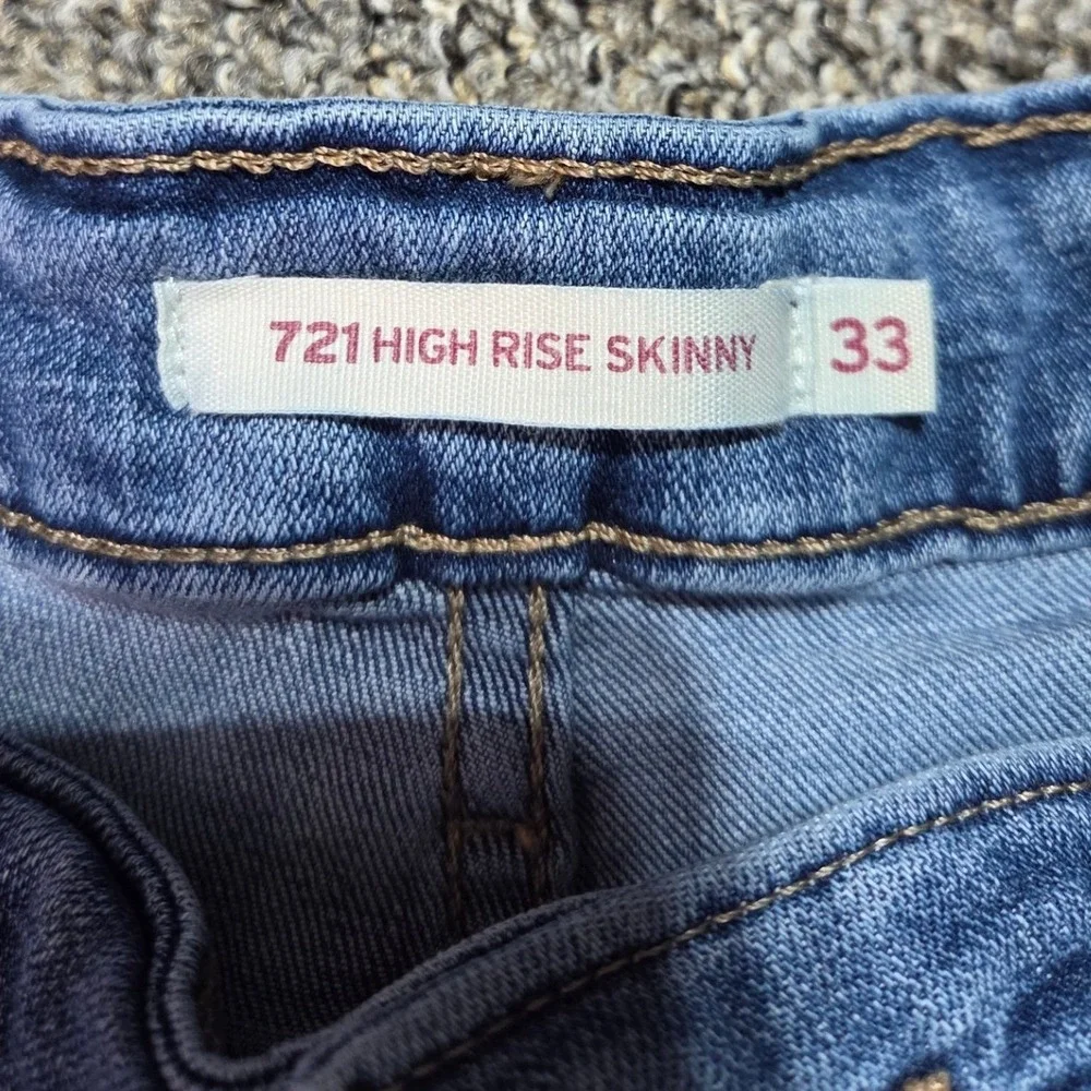 Levi 721 High Rise Skinny Jeans‎ Men 33 Blue Medium Wash Denim Pants
